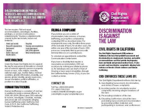 CRD Discrimination is Against the Law